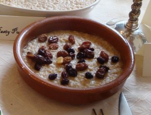 Grâu decorticat, fiert în lapte
