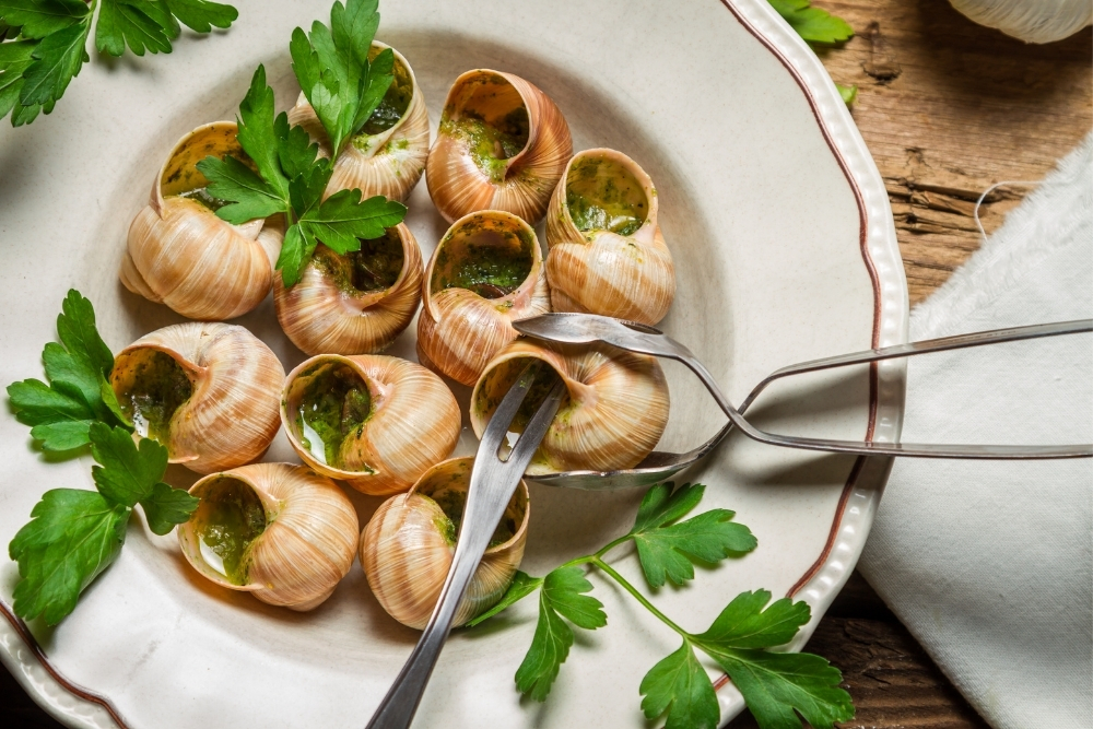snails in garlic butter