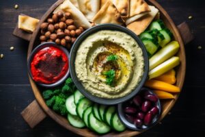 crăciun vegan platou cu humus